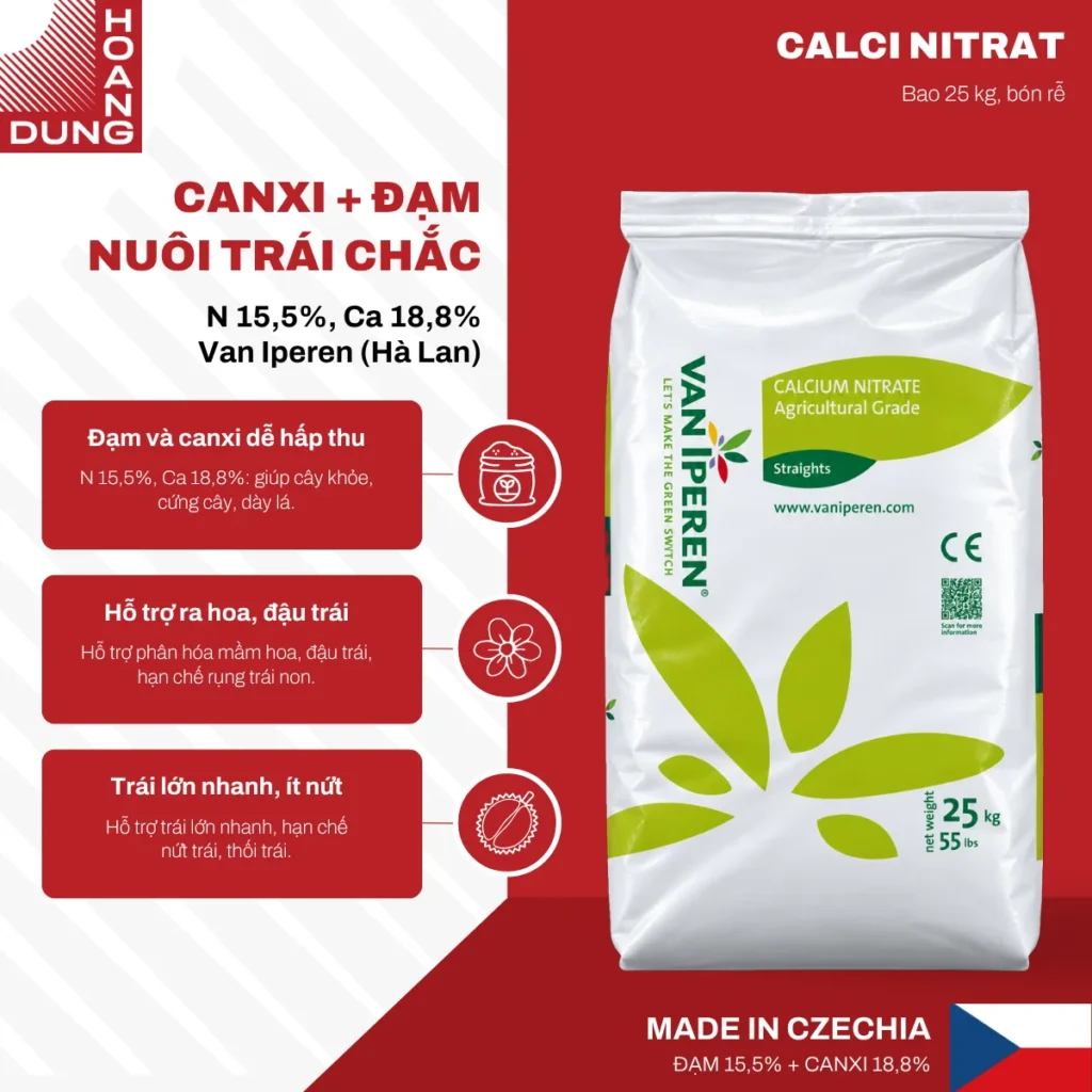 CALCI NITRAT Hạt trắng Van Iperen International – công dụng nổi bật của sản phẩm