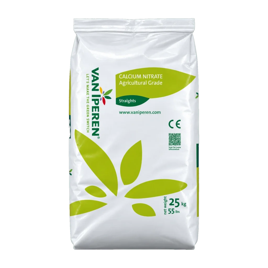CALCI NITRAT Hạt trắng phân bón canxi nitrat dạng hạt Van Iperen International – mặt trước bao bì