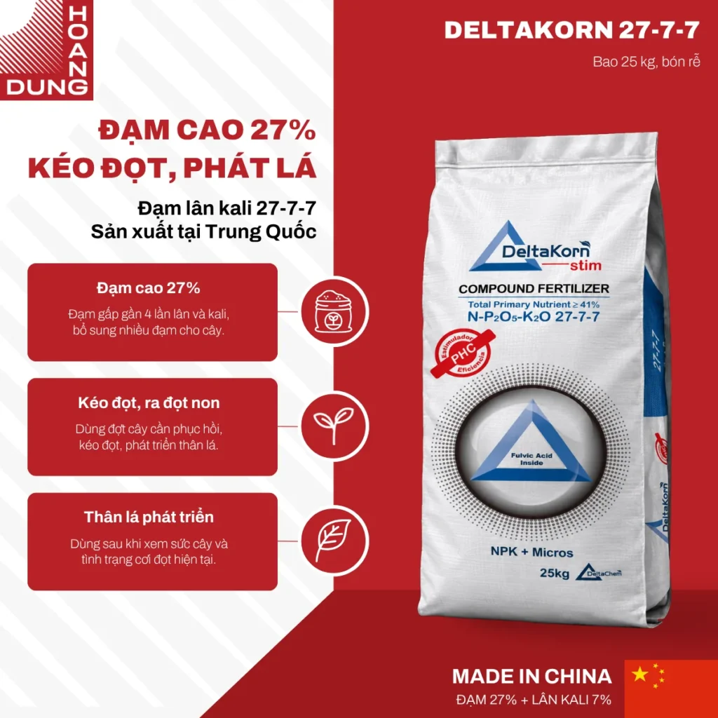 DELTAKORN NPK 27-7-7 Kingenta – công dụng nổi bật của sản phẩm
