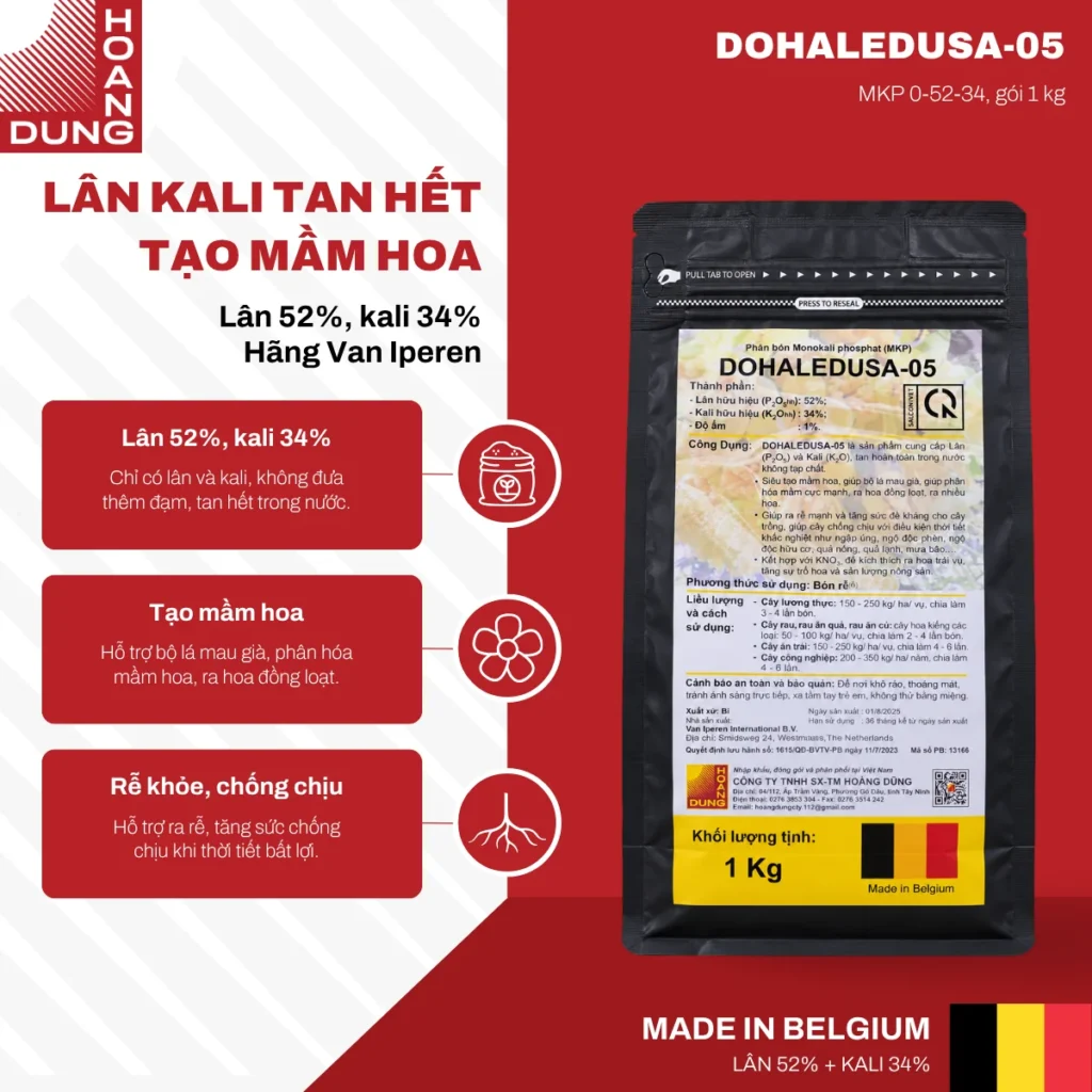 DOHALEDUSA-05 - MKP 0-52-34 Van Iperen – công dụng nổi bật của sản phẩm