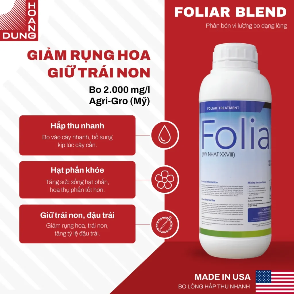 FOLIAR BLEND Agri-Gro – công dụng nổi bật của sản phẩm