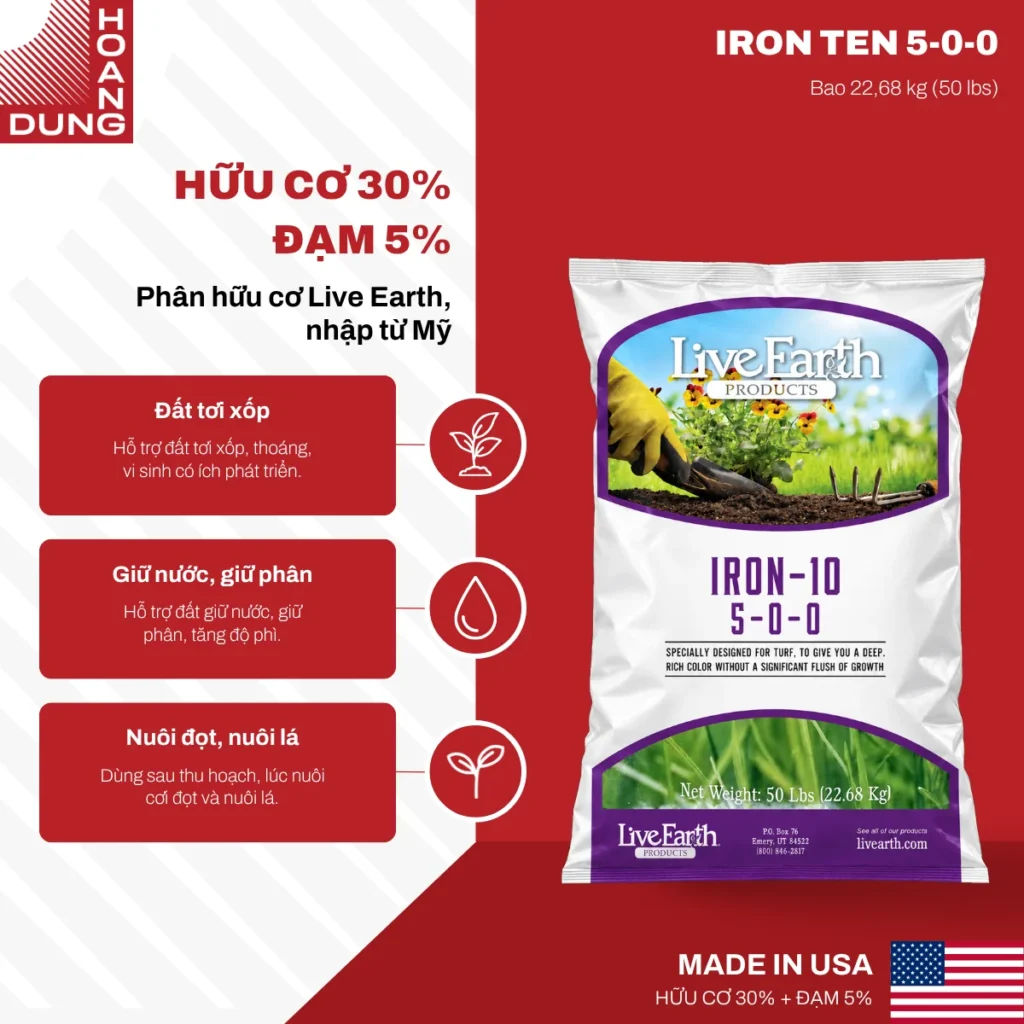 IRON TEN 5-0-0 Live Earth Products – công dụng nổi bật của sản phẩm