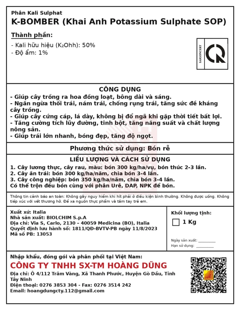 K-BOMBER Biolchim – tem phụ
