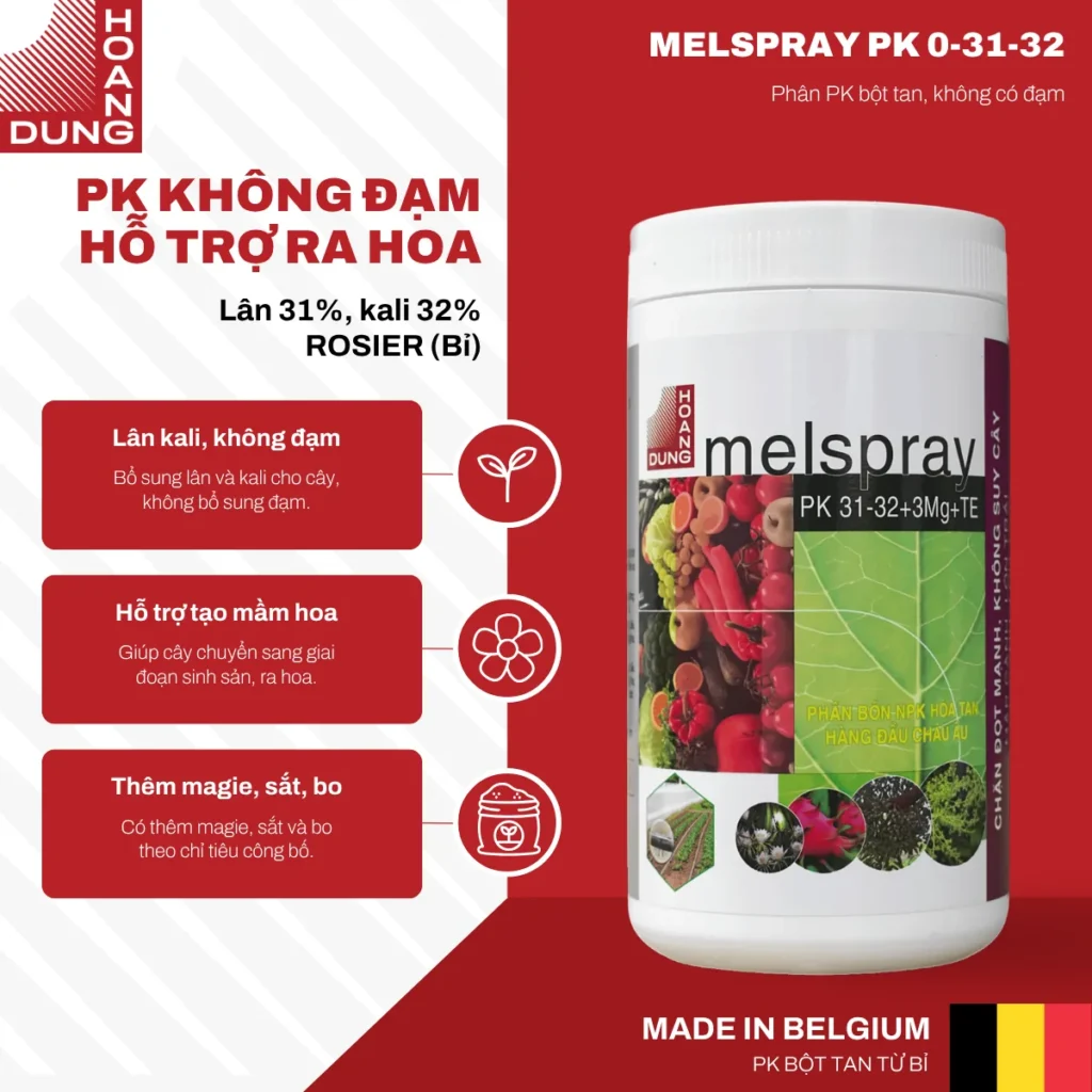 MELSPRAY PK 0-31-32 Rosier – công dụng nổi bật của sản phẩm