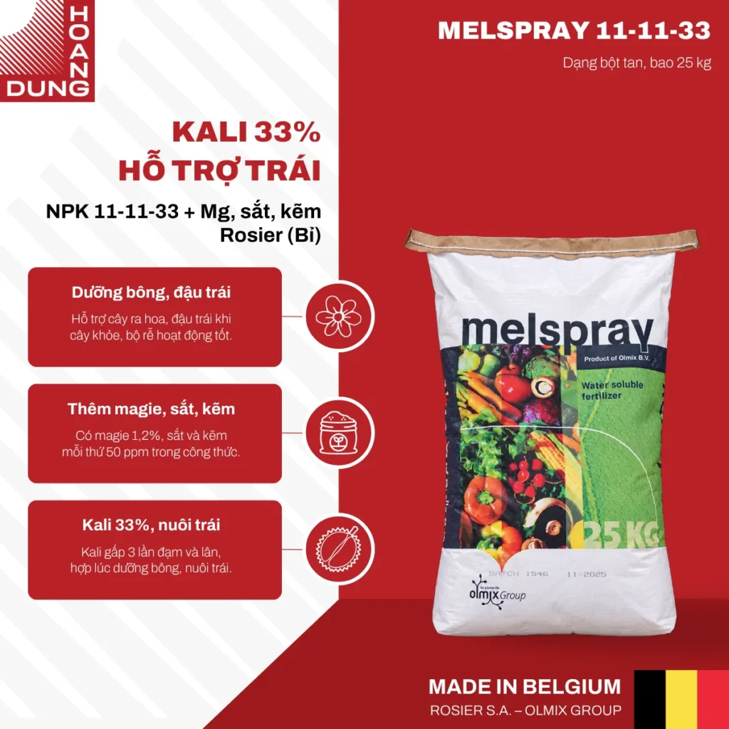 MELSPRAY NPK 11-11-33 SQM Holland – công dụng nổi bật của sản phẩm