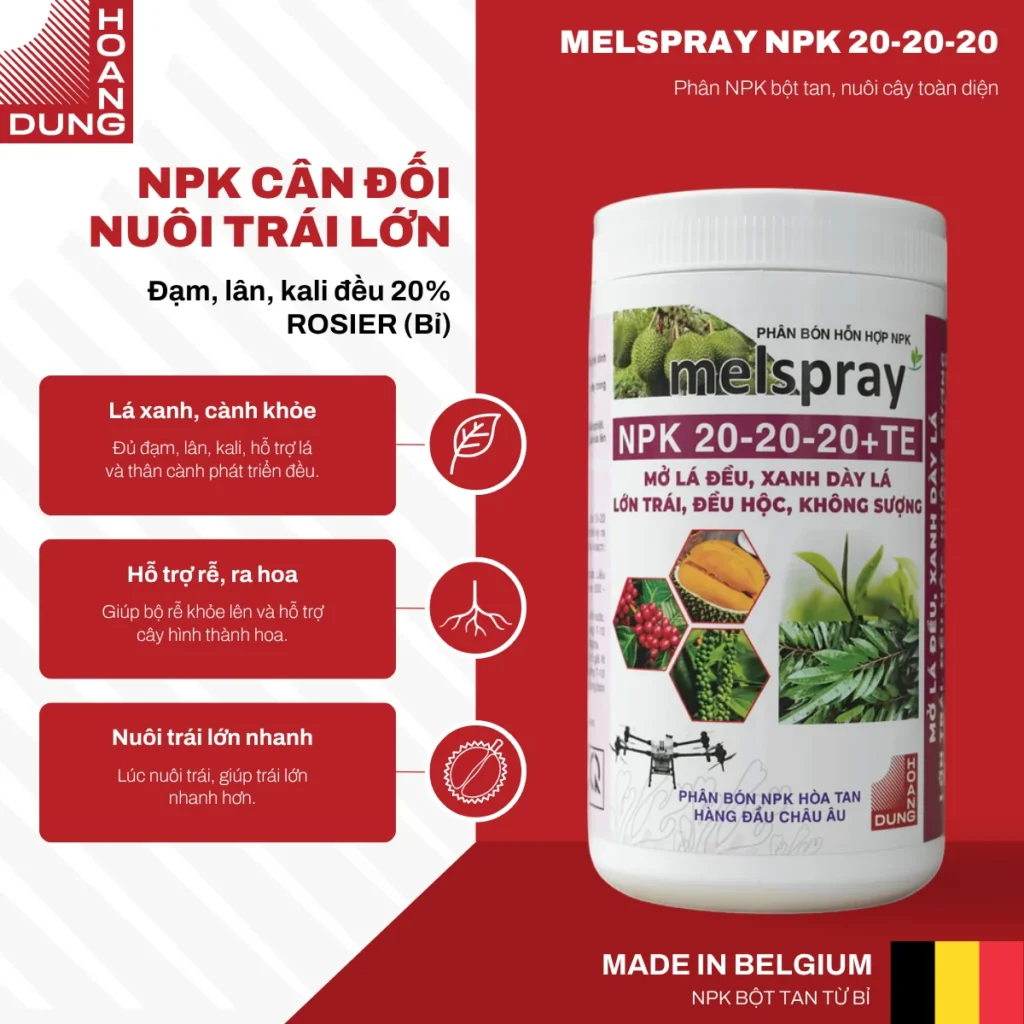 MELSPRAY NPK 20-20-20 Rosier – công dụng nổi bật của sản phẩm