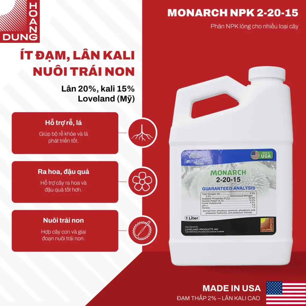 MONARCH NPK 2-20-15 Loveland Products – công dụng nổi bật của sản phẩm