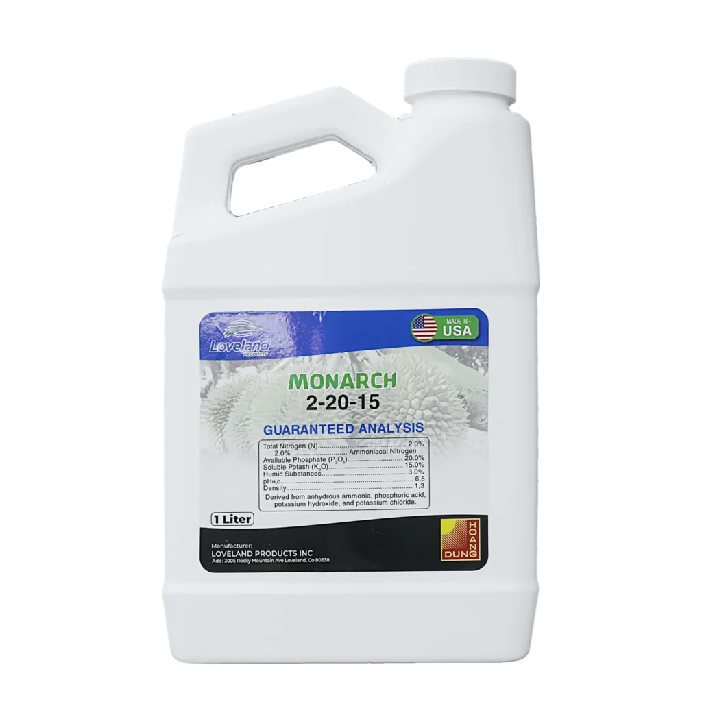 MONARCH NPK 2-20-15 phân bón hỗn hợp NPK dạng lỏng Loveland Products – mặt trước bao bì