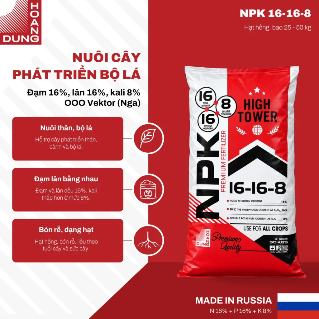 NPK 16-16-8 Hạt hồng OOO Vektor – công dụng nổi bật của sản phẩm