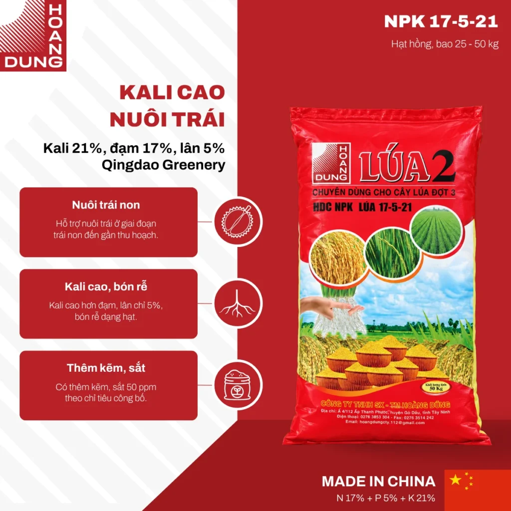 NPK 17-5-21 Hạt hồng Qingdao Greenery Chemical – công dụng nổi bật của sản phẩm