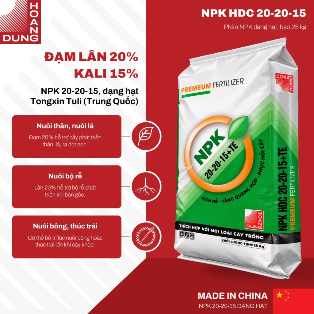 NPK 20-20-15 Hạt xanh Beijing Tongxin Tuli Technology – công dụng nổi bật của sản phẩm