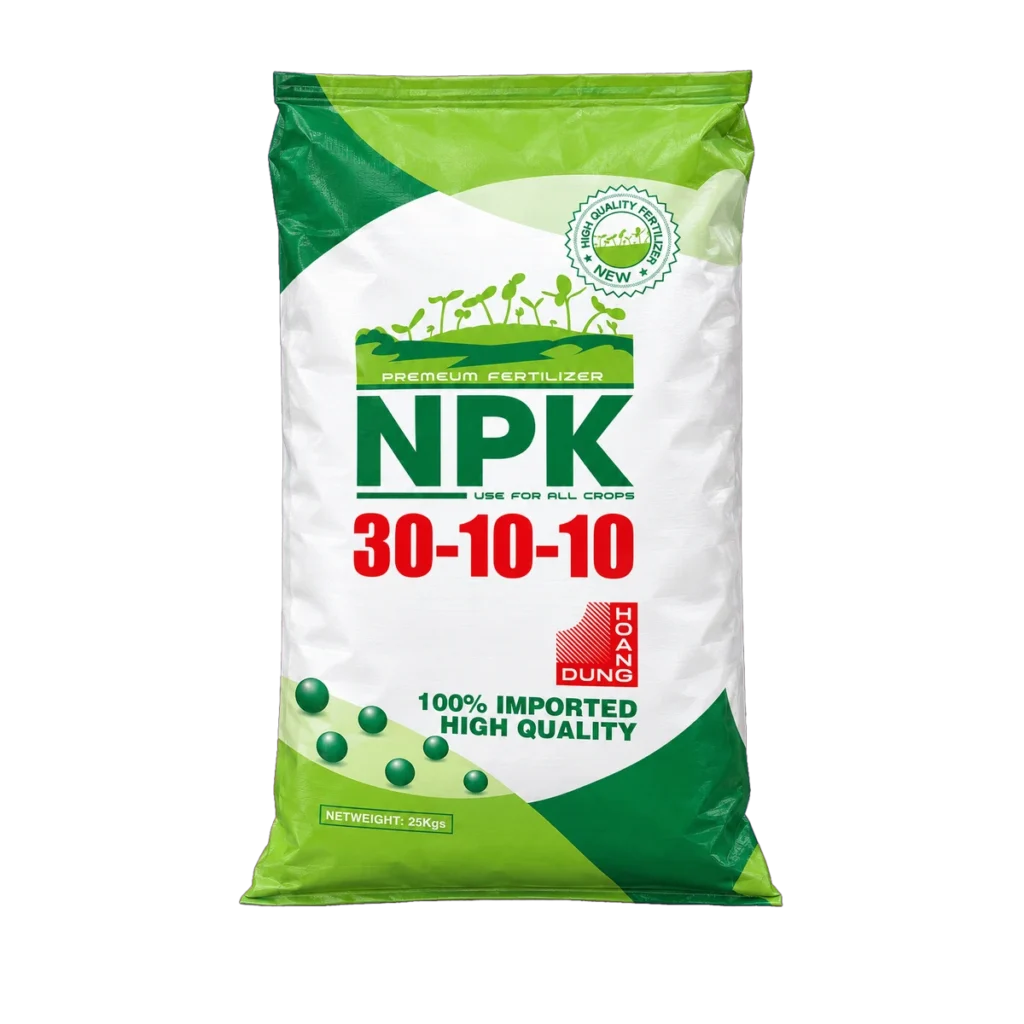 NPK 30-10-10 Hạt xanh phân bón hỗn hợp NPK dạng hạt Qingdao Greenery Chemical – mặt trước bao bì