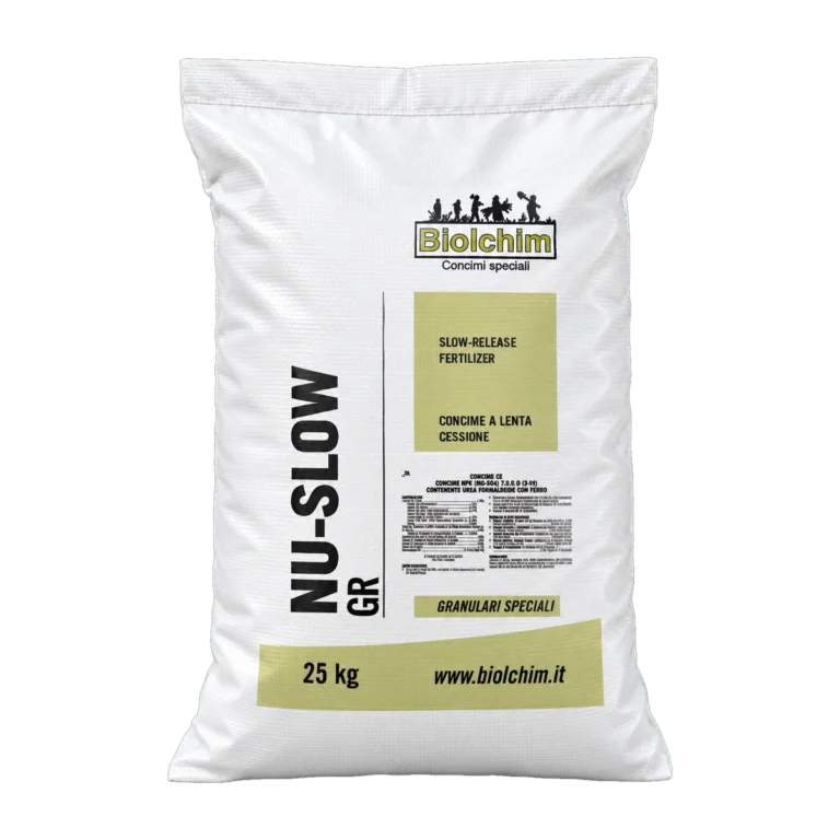 NU-SLOW GR phân bón NPK trung vi lượng dạng hạt Biolchim – mặt trước bao bì