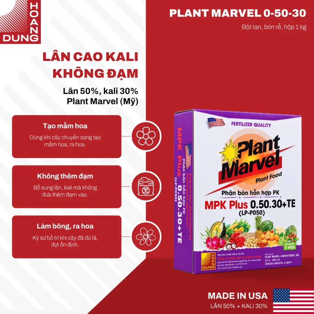 PLANT MARVEL MPK PLUS 0-50-30 Plant Marvel – công dụng nổi bật của sản phẩm