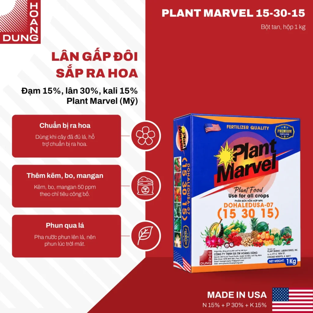 PLANT MARVEL NPK 15-30-15 Plant Marvel – công dụng nổi bật của sản phẩm