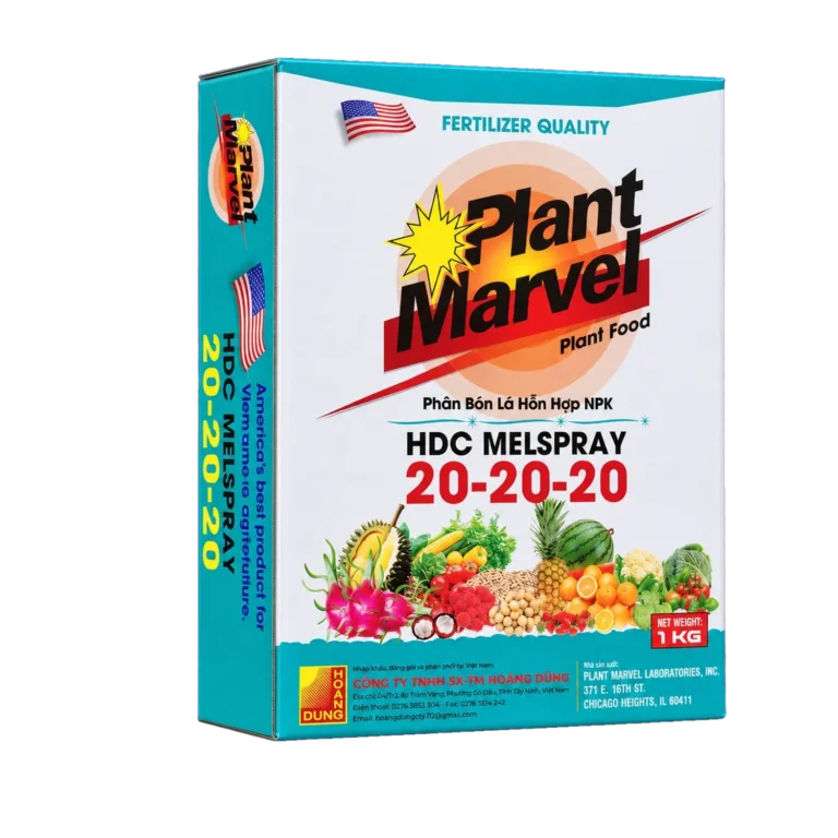 PLANT MARVEL NPK 20-20-20 phân bón NPK dạng bột tan Plant Marvel – mặt trước bao bì