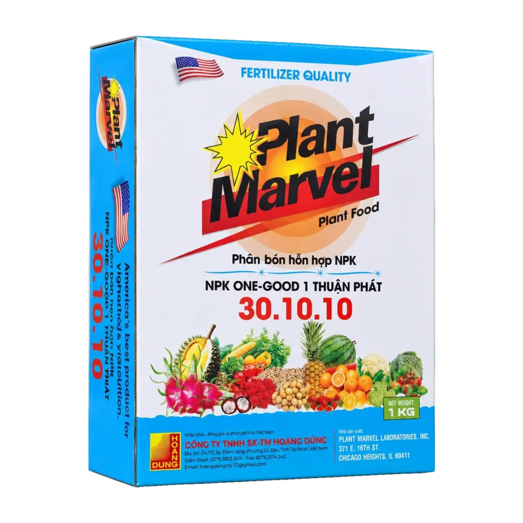 PLANT MARVEL NPK 30-10-10 phân bón NPK dạng bột tan Plant Marvel – mặt trước bao bì