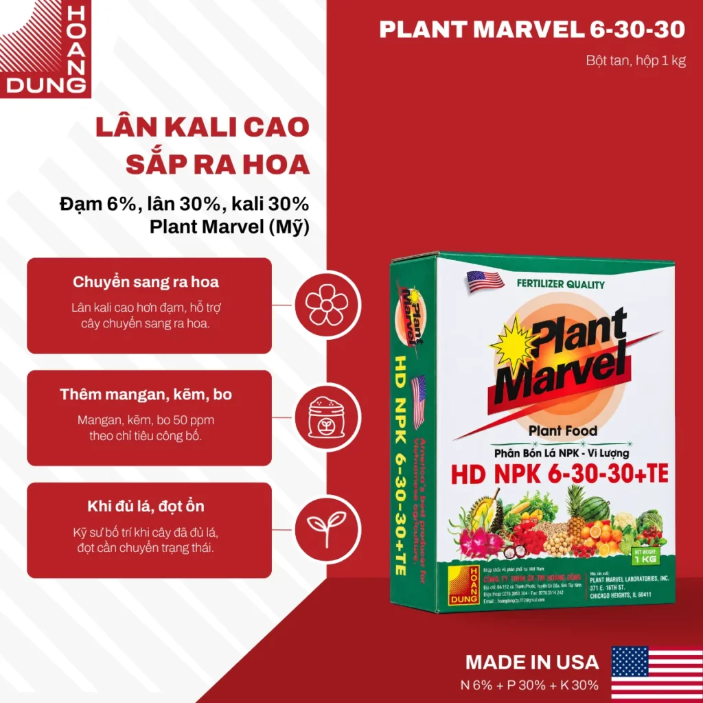 PLANT MARVEL NPK 6-30-30 Plant Marvel – công dụng nổi bật của sản phẩm