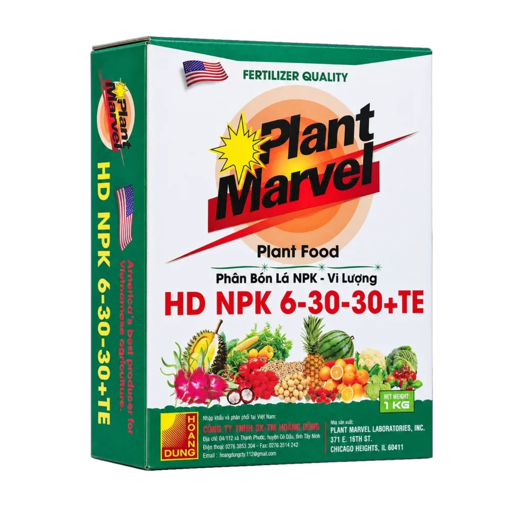 PLANT MARVEL NPK 6-30-30 phân bón NPK dạng bột tan Plant Marvel – mặt trước bao bì