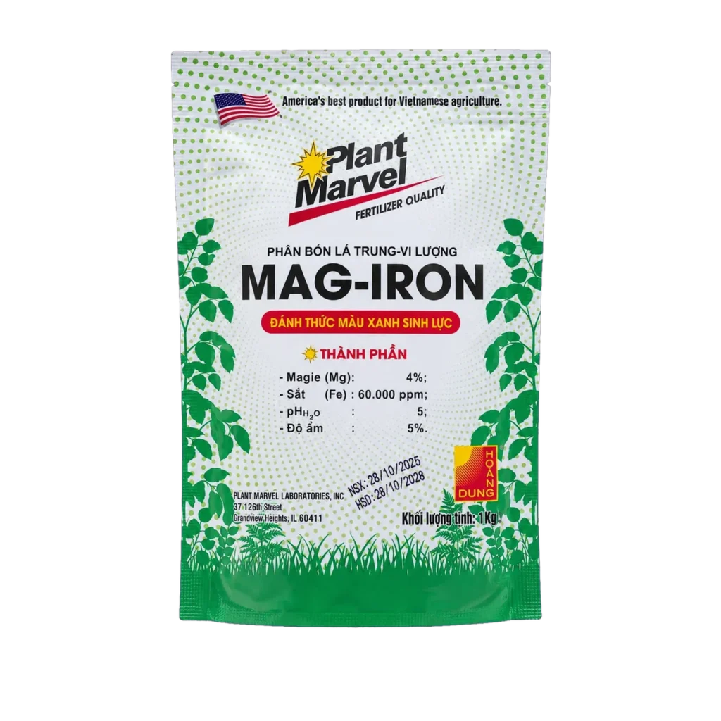 PLANT MARVEL MAG-IRON phân bón trung vi lượng dạng bột tan Plant Marvel – mặt trước bao bì