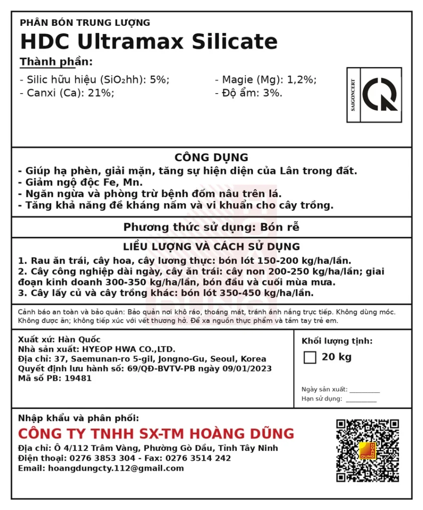 ULTRAMAX SILICATE Hyeop Hwa – tem phụ