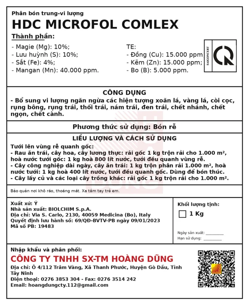 VL COMPLEX Biolchim – tem phụ